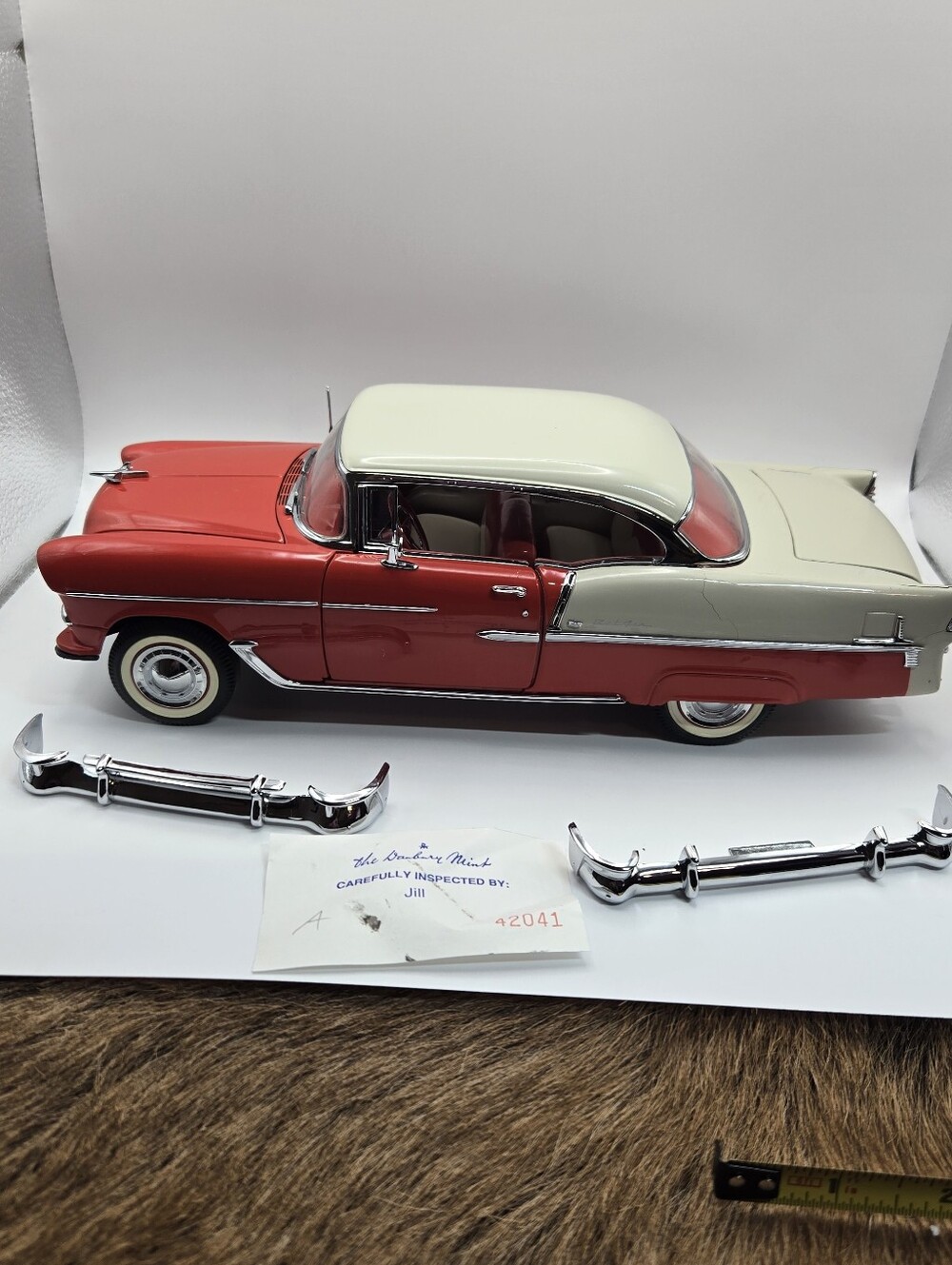 Vintage 1/16 Scale Danbury Mint 1955 Chevrolet Bel Air Diecast Model Car